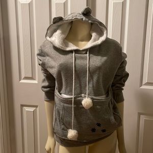 NWOT Cat Pouch Hoodie Women’s XL